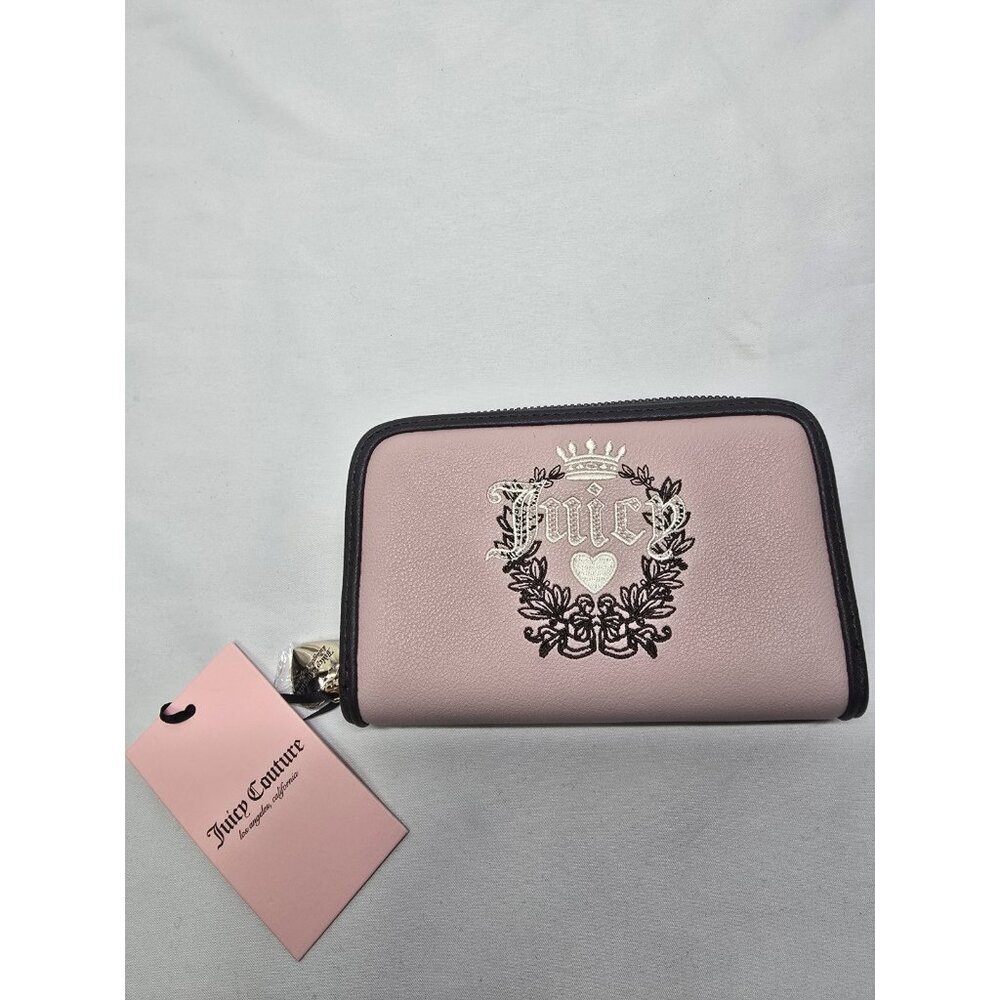 Juicy Couture Heritage Bifold Wallet NWT Dusty Blush Burgundy Gold Logo Y2K Vibe